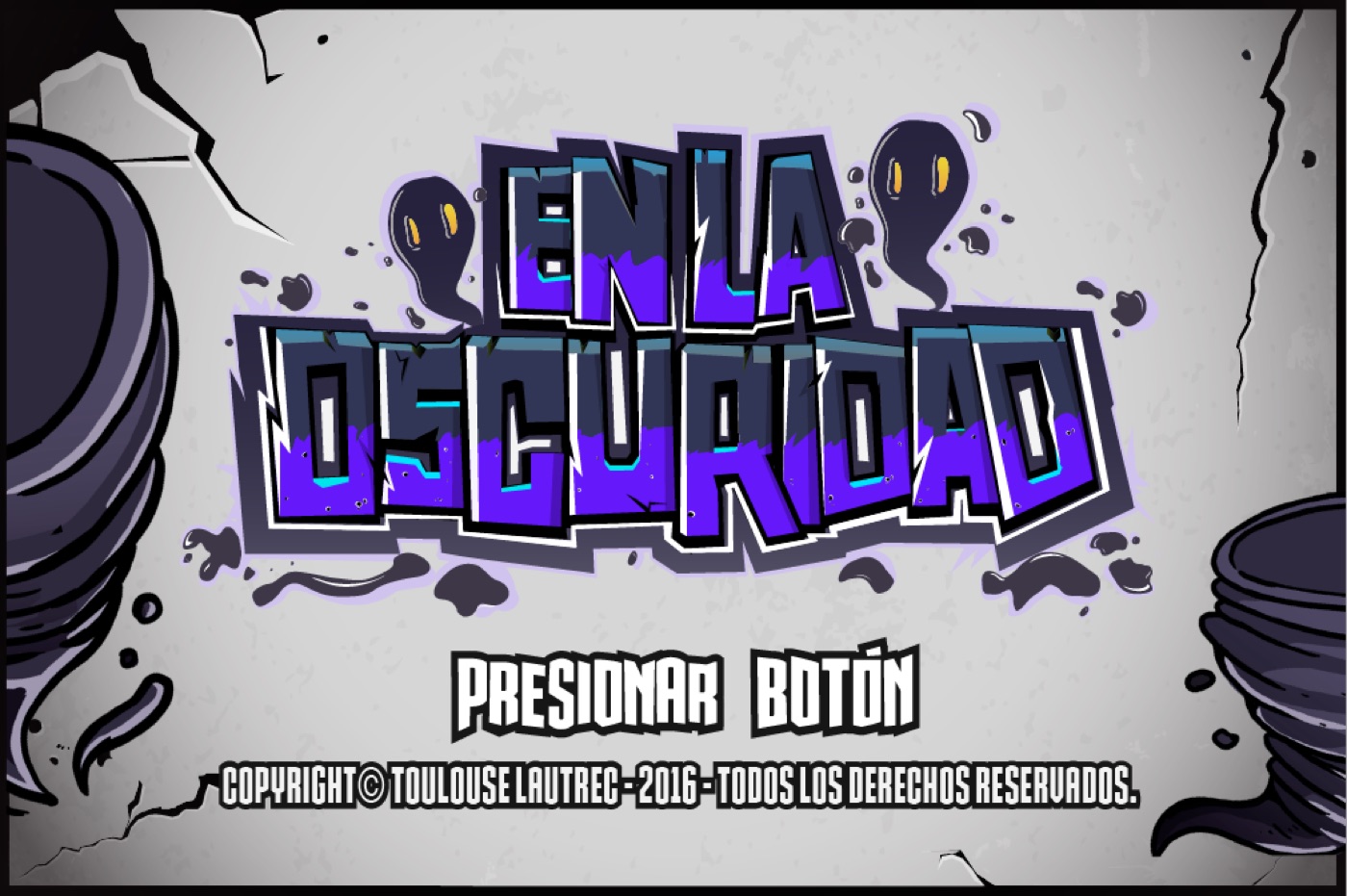 Pantalla de inicio del juego En la oscuridad